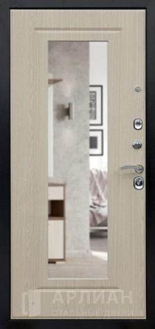 Фото №2 «Входная дверь White с зеркалом и отделкой под дерево №13»